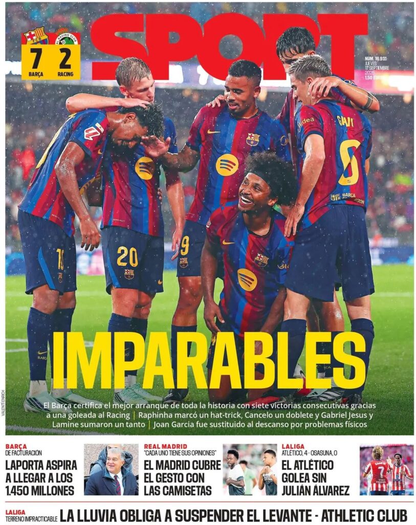 Prima pagina Sport 17/09/2026